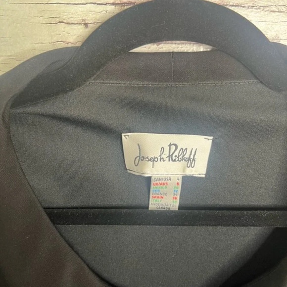 Joseph ribkoff  black dress collar midi size 4 - Picture 4 of 7